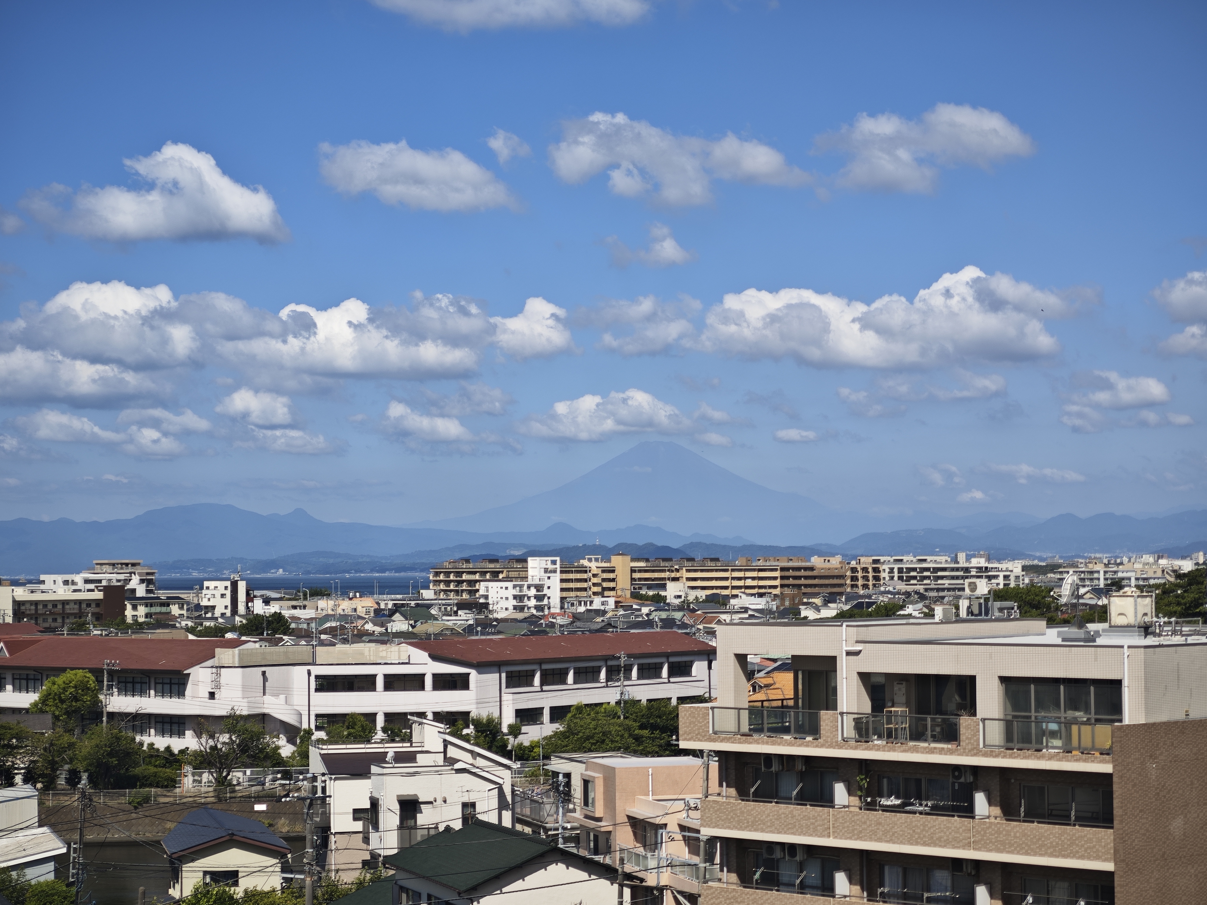 Mount Fuji beyond the city